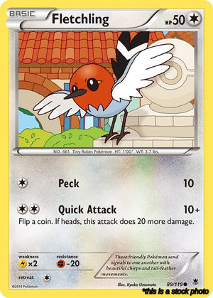 89/119 Fletchling Common Reverse Holofoil