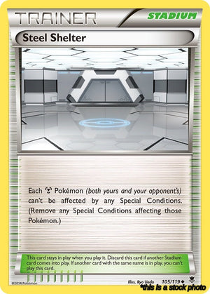 Reverse Holofoil Steel Shelter [105/119 Lightly Played ]