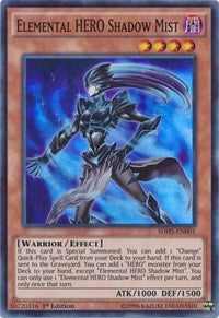 1st Edition Elemental HERO Shadow Mist [SDHS-EN001 Near Mint] Super Rare