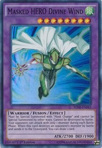 1st Edition Masked HERO Divine Wind [SDHS-EN043 Lightly Played] Super Rare