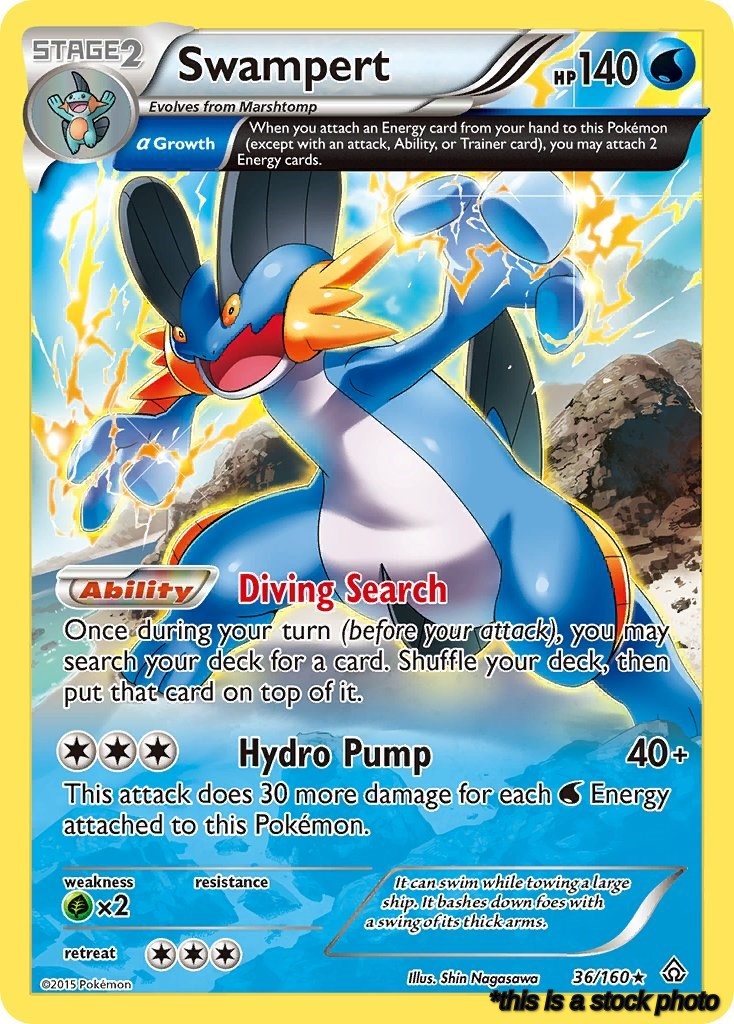 36/160 Swampert (Alpha) Holo Rare Reverse Holofoil