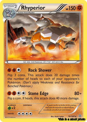 Reverse Holofoil Rhyperior [76/160 Near Mint ]