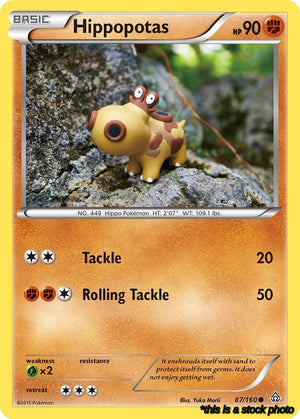 87/160 Hippopotas Common Reverse Holofoil
