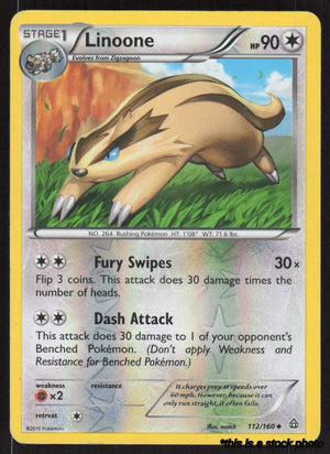 112/160 Linoone Uncommon Reverse Holofoil Near Mint