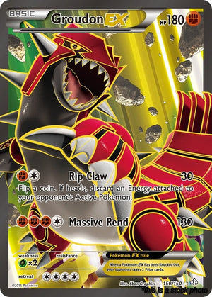 Holofoil Groudon EX (150 Full Art) [150/160 Moderately Played ]