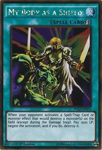 1st Edition My Body as a Shield [PGL2-EN074 Lightly Played] Gold Rare