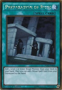 1st Edition Preparation of Rites [PGL2-EN054 Lightly Played] Gold Rare