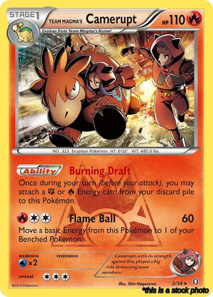 Reverse Holofoil Team Magma's Camerupt [2/34 Moderately Played ]