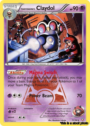 Reverse Holofoil Team Magma's Claydol [11/34 Lightly Played ]