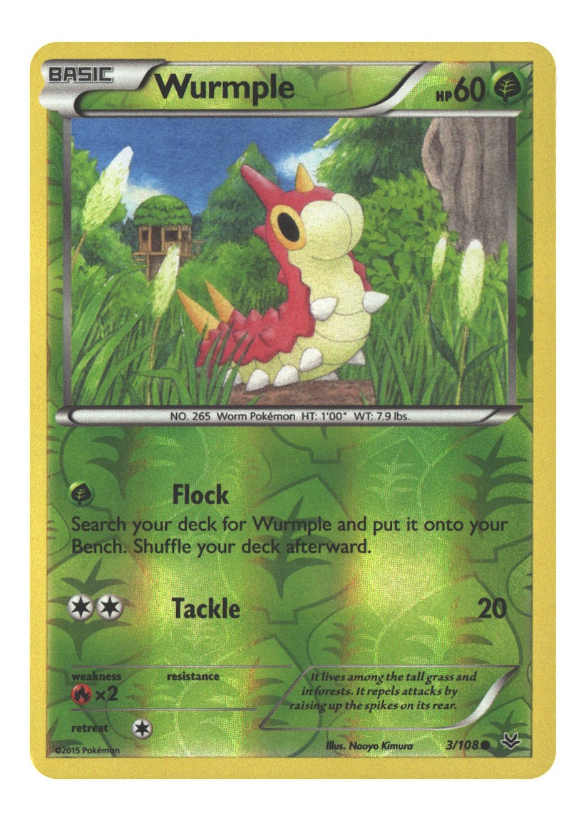 3/108 Wurmple Common Reverse Holofoil