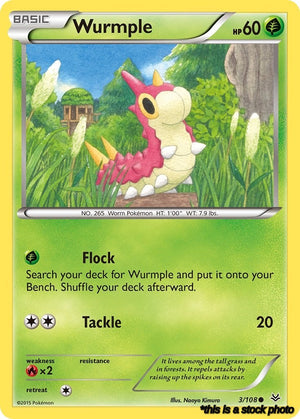 3/108 Wurmple Common Reverse Holofoil