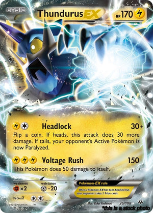26/108 Thundurus EX Ultra Rare Holofoil