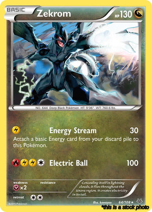 Holofoil Zekrom [64/108 Near Mint ]