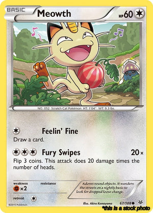 67/ROS Meowth Common Reverse Holofoil