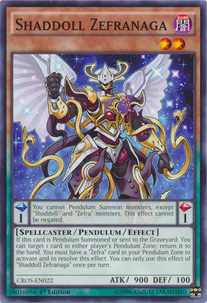 1st Edition Shaddoll Zefranaga [CROS-EN022 Near Mint] Common / Short Print