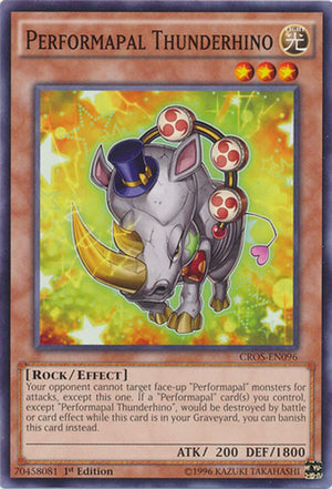 1st Edition Performapal Thunderhino [CROS-EN096 Near Mint] Common / Short Print