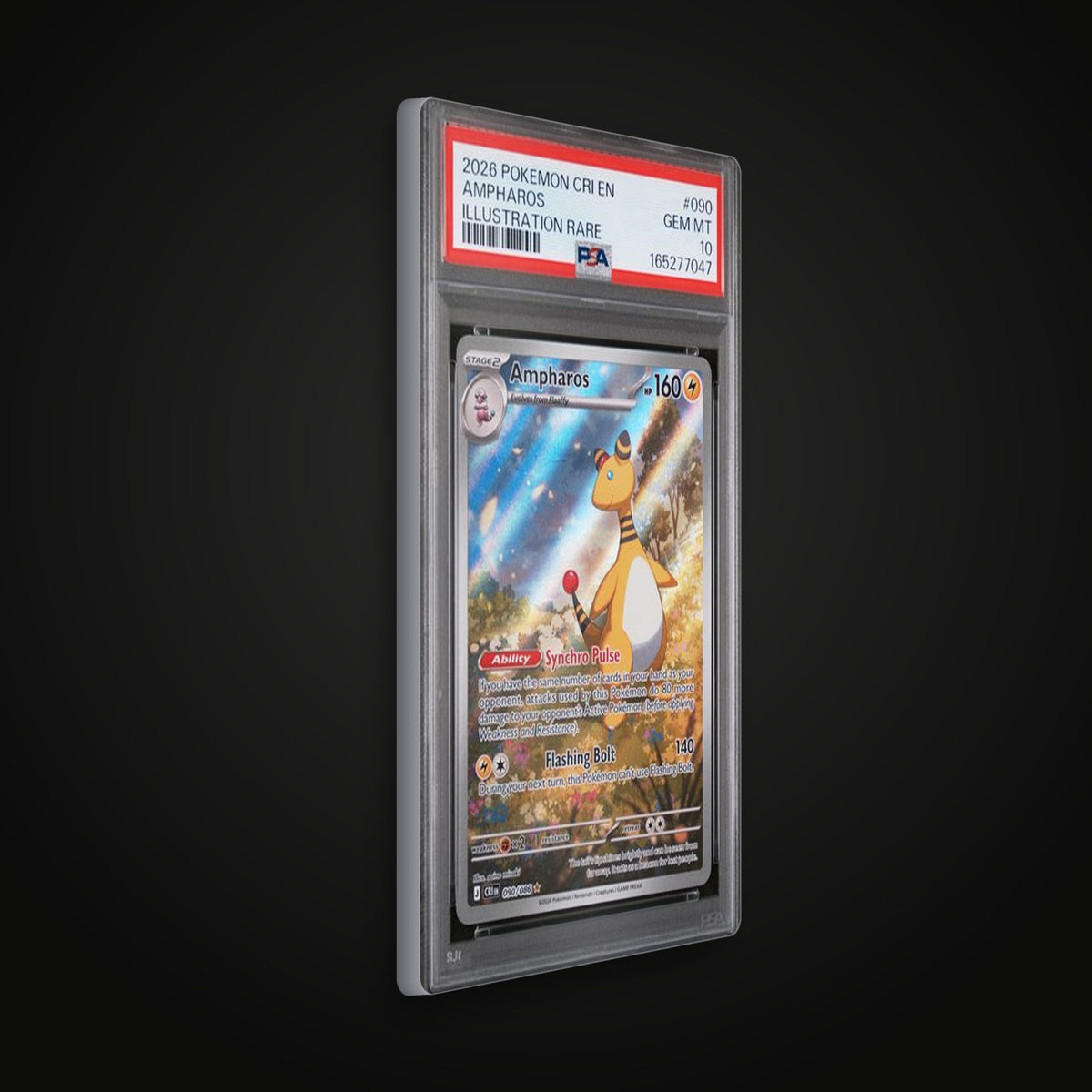 Ampharos 090/086 Illustration Rare — PSA 10 Gem Mint (Chaos Rising)