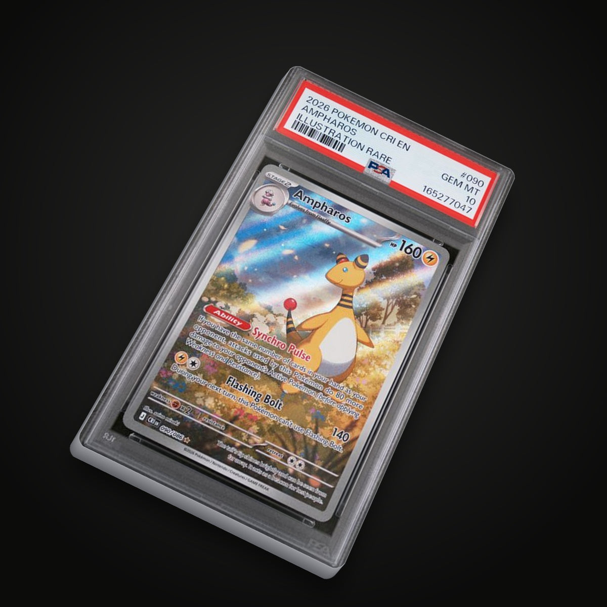 Ampharos 090/086 Illustration Rare — PSA 10 Gem Mint (Chaos Rising)