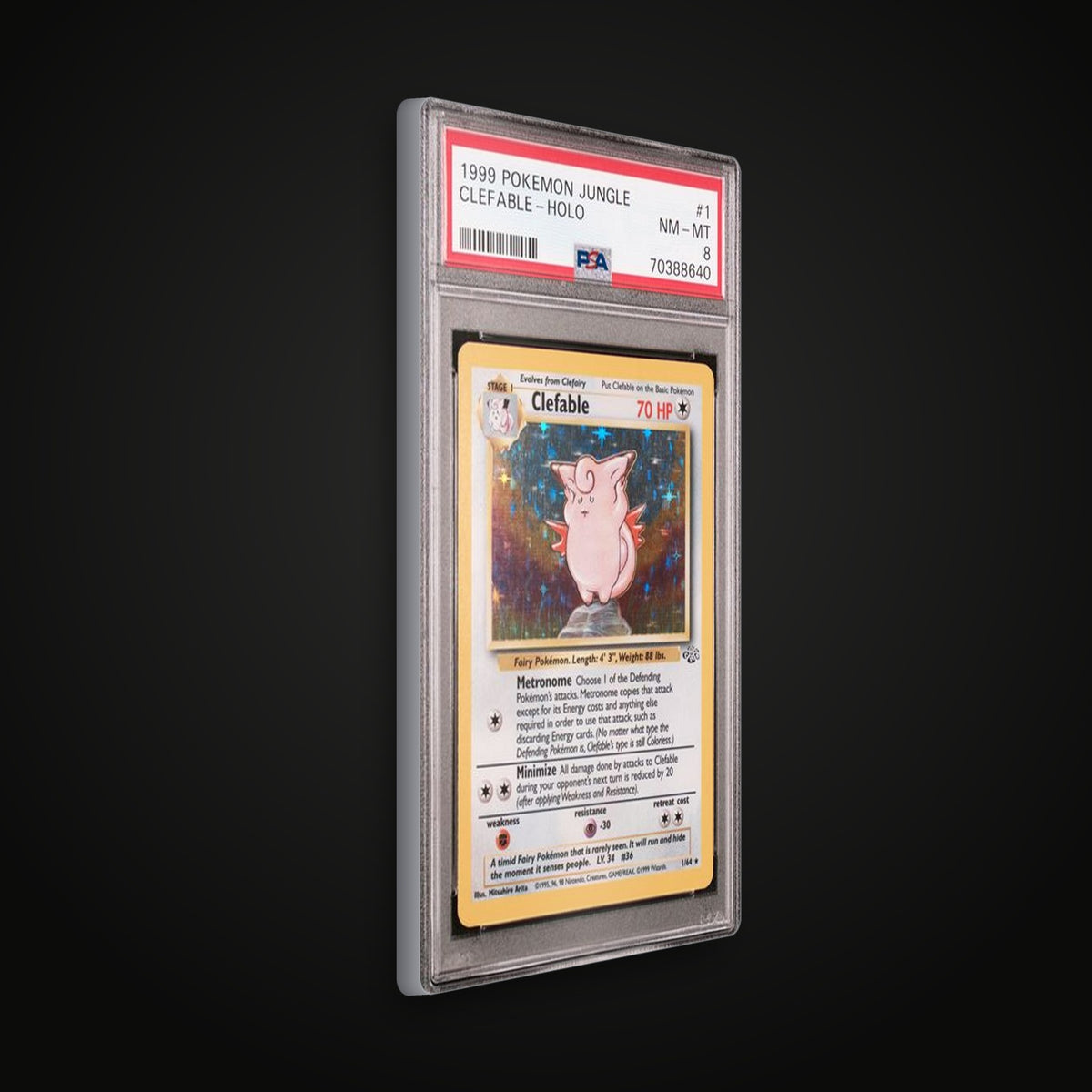 Clefable Holo 1/64 — PSA 8 NM-MT (1999 Jungle Unlimited)
