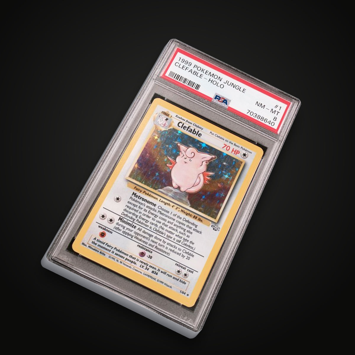 Clefable Holo 1/64 — PSA 8 NM-MT (1999 Jungle Unlimited)