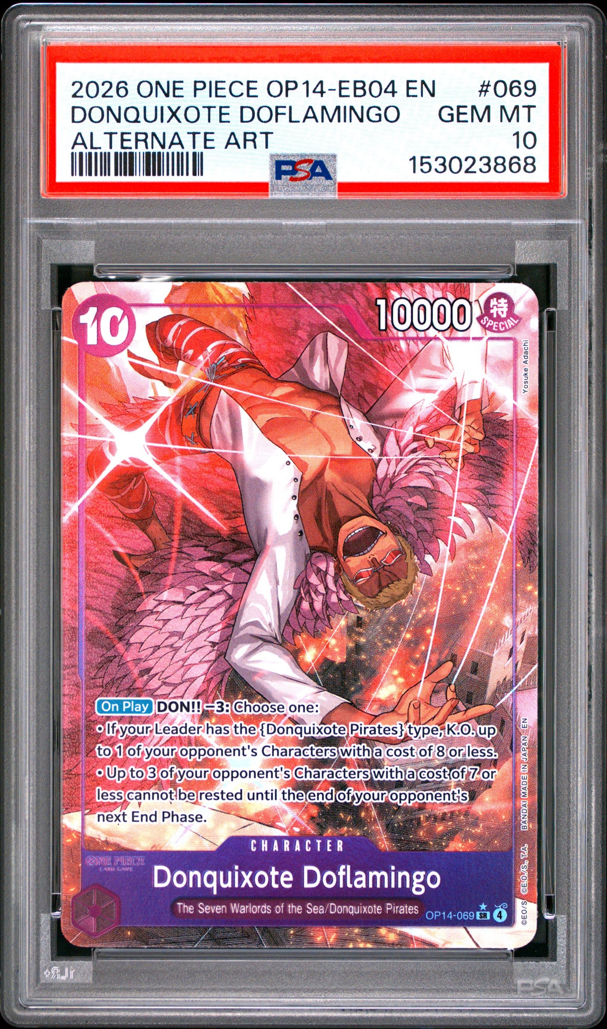 Donquixote Doflamingo Alternate Art - OP14-069 PSA 10 (One Piece Card Game)