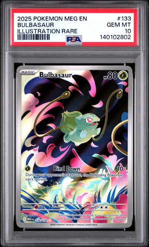 Bulbasaur Illustration Rare - 133/132 MEG EN - PSA 10 GEM MT (2025 Pokemon Mega Evolution)