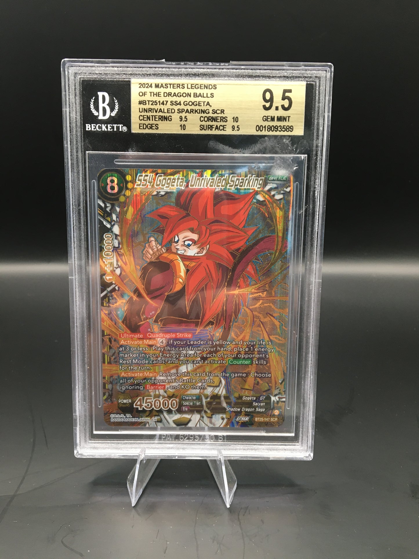 9.5 BGS SS4 Gogeta, Unrivaled Sparking [BT25 - BT25-147]