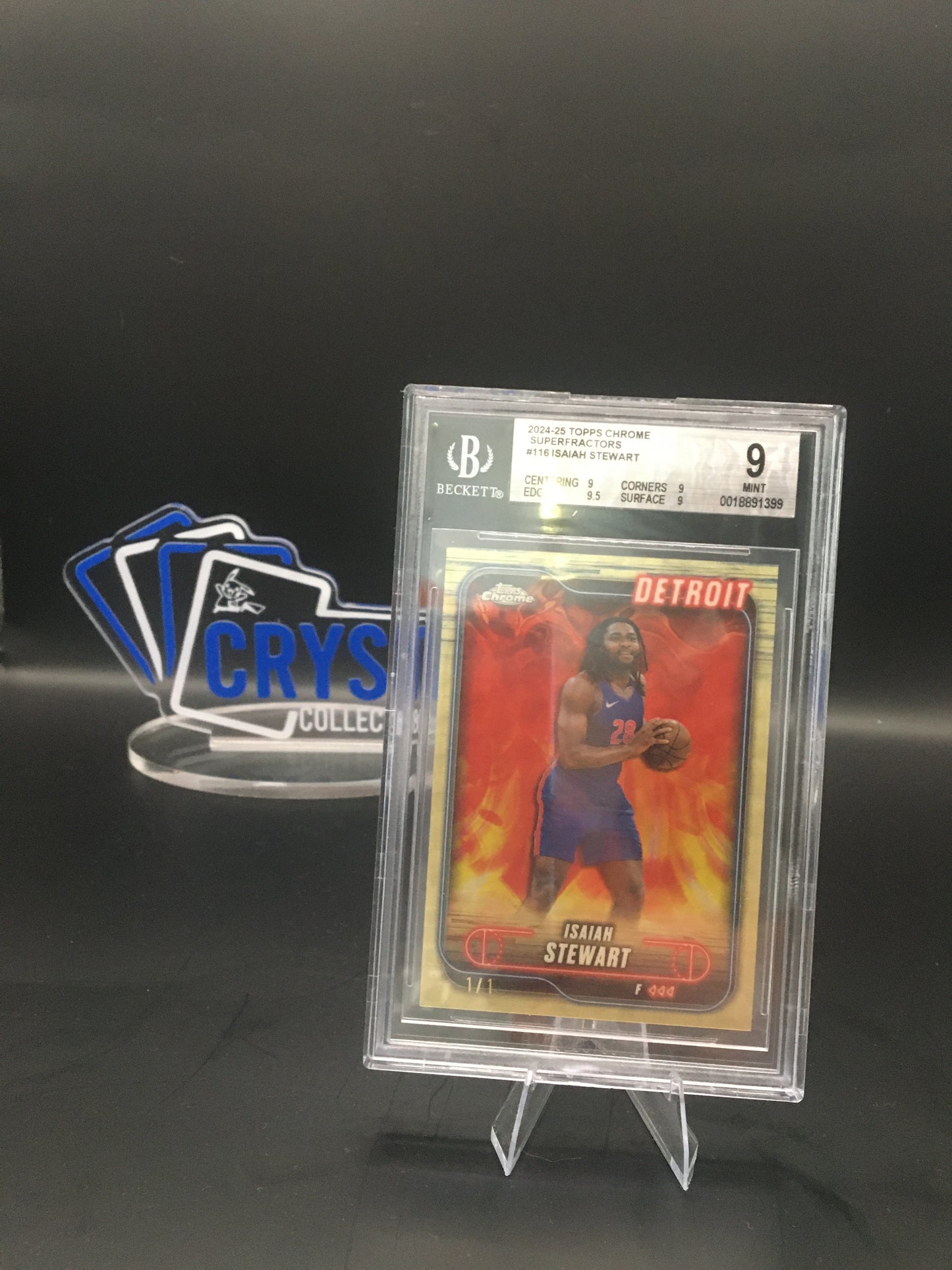BGS 9 TOPPS CHROME SUPERFRACTORS #116 ISAIAH STEWART 1/1