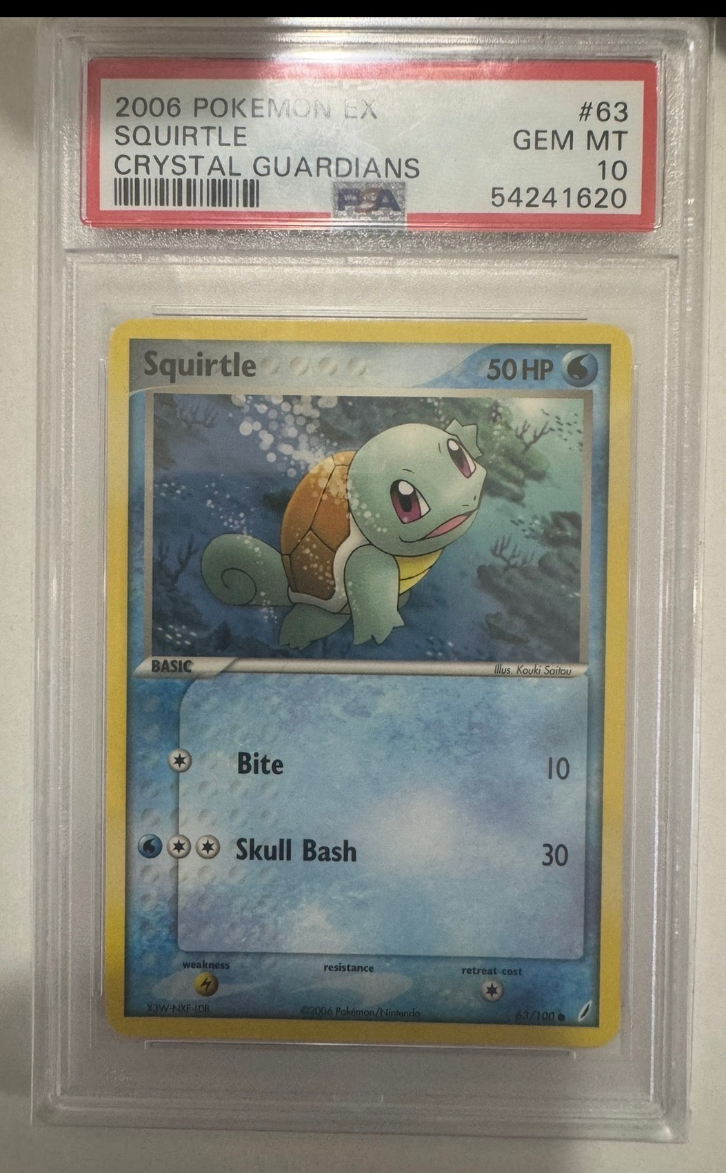 2006 Pokémon EX Crystal Guardians #63 Squirtle PSA 10 GEM MT