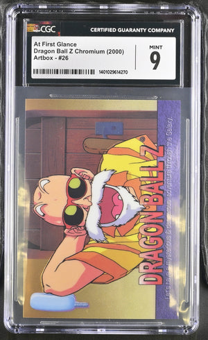 At First Glance (Master Roshi) - CGC 9 MINT - Dragon Ball Z Chromium Artbox #26 - 2000