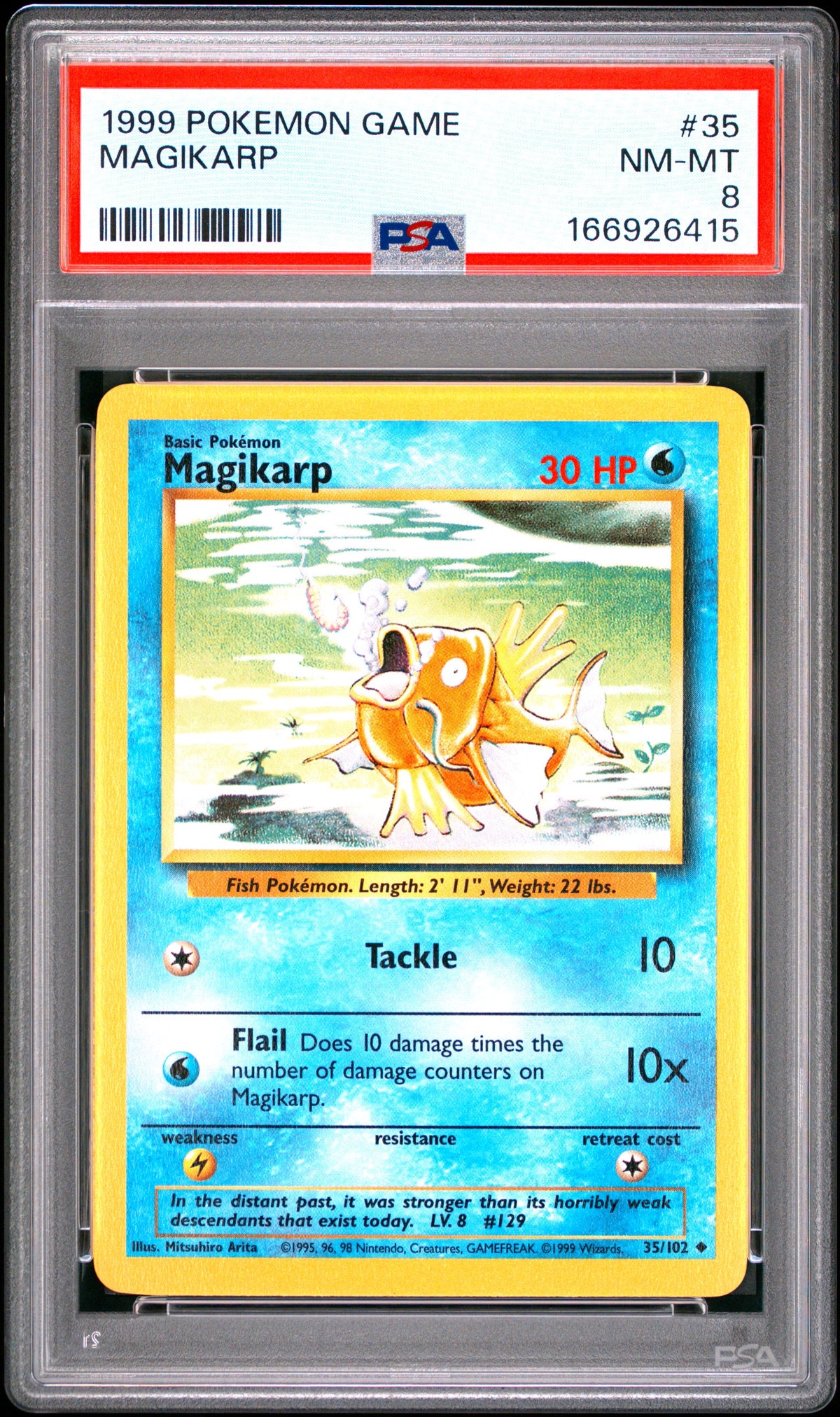 1999 Pokémon Game Magikarp #35/102 PSA 8 NM-MT