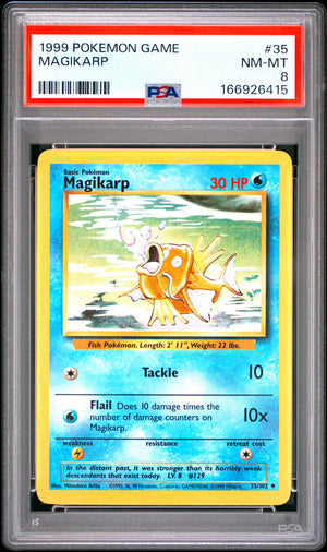 1999 Pokémon Game Magikarp #35/102 PSA 8 NM-MT