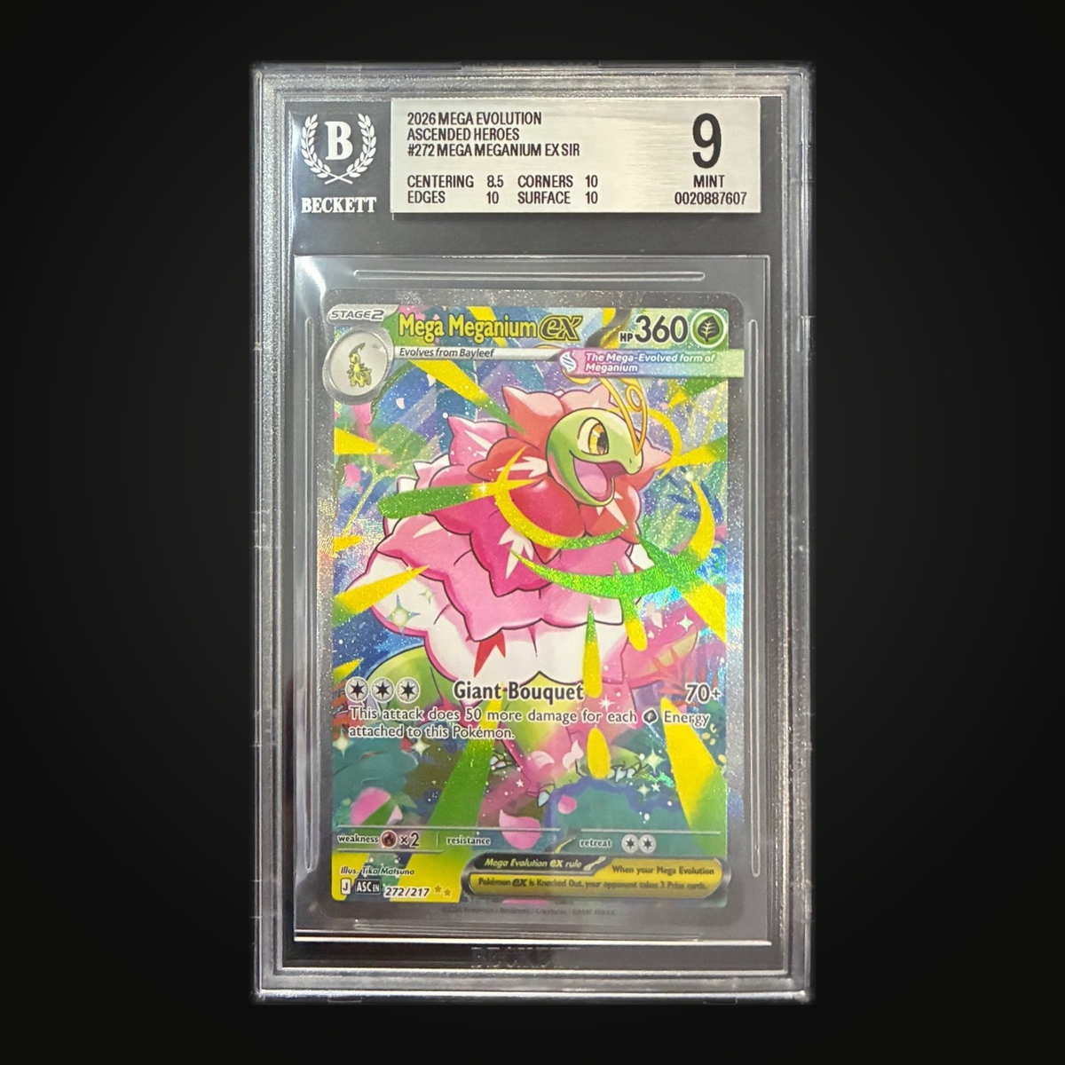 Mega Meganium ex 272/217 Special Illustration Rare — BGS 9 Mint (Ascended Heroes)