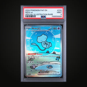Mew ex 232/091 Special Illustration Rare — PSA 9 Mint (Paldean Fates)