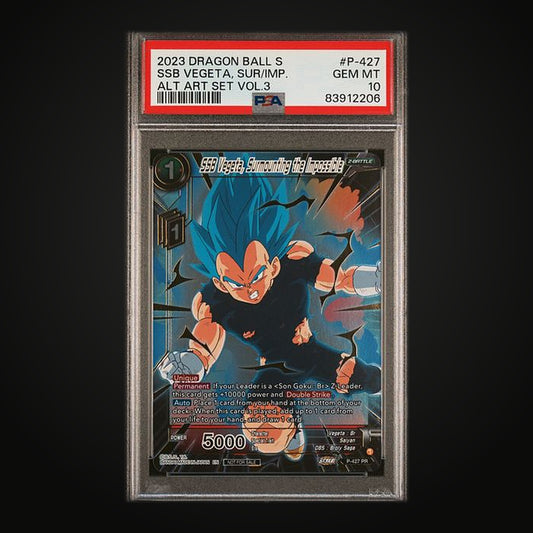 SSB Vegeta, Surmounting the Impossible P-427 Alt Art — PSA 10 Gem Mint (Dragon Ball Super Alt Art Set Vol.3 Promo)
