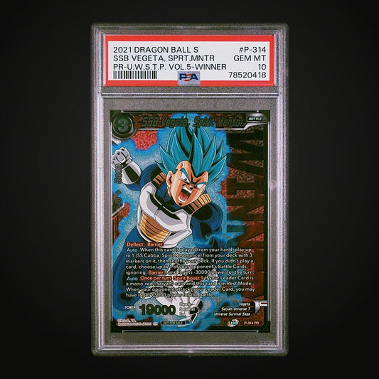 SSB Vegeta, Spirit Mentor P-314 Winner Promo — PSA 10 Gem Mint (Dragon Ball Super Unison Warrior Series Tournament Pack Vol.5)