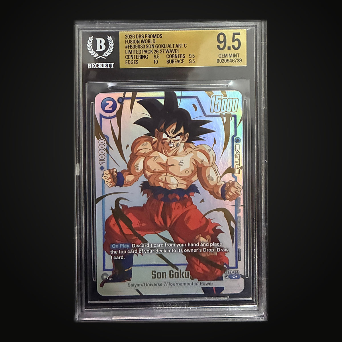 Son Goku Alt Art FB09-033 — BGS 9.5 Gem Mint (Dragon Ball Super Fusion World Limited Pack 26-27 Wave 1 Promo)