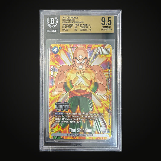 Tien Shinhan FP-045 Tournament Pack 07 Winner Promo — BGS 9.5 Gem Mint (Dragon Ball Super Fusion World)