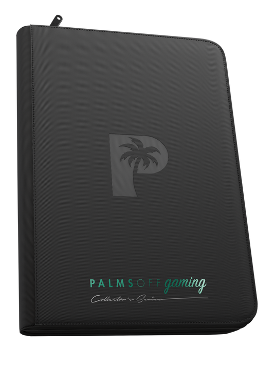 Palms Off Gaming | Collector's Series Top Loader Zip Binder - 9 Pocket - Black