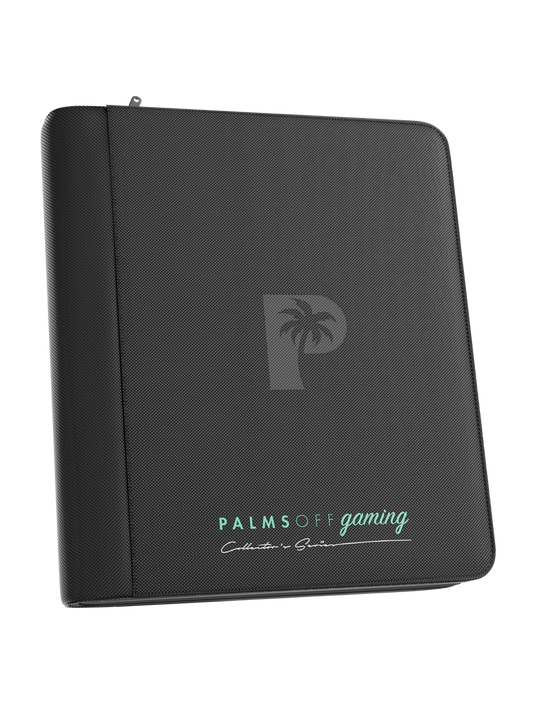 Palms Off Gaming | Collector's Series Top Loader Zip Binder - 4 Pocket - Black