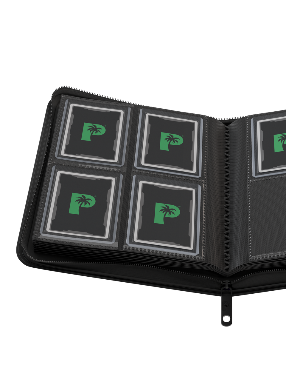 Palms Off Gaming | Collector's Series Top Loader Zip Binder - 4 Pocket - Black