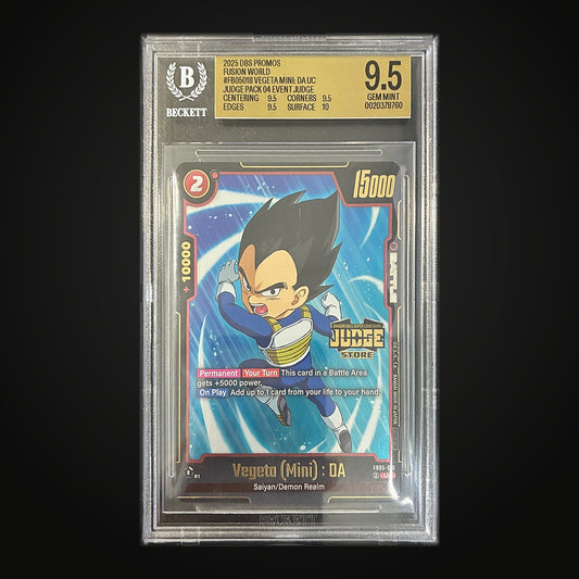 Vegeta (Mini): DA FB05-018 Judge Pack 04 Promo — BGS 9.5 Gem Mint (Dragon Ball Super Fusion World)