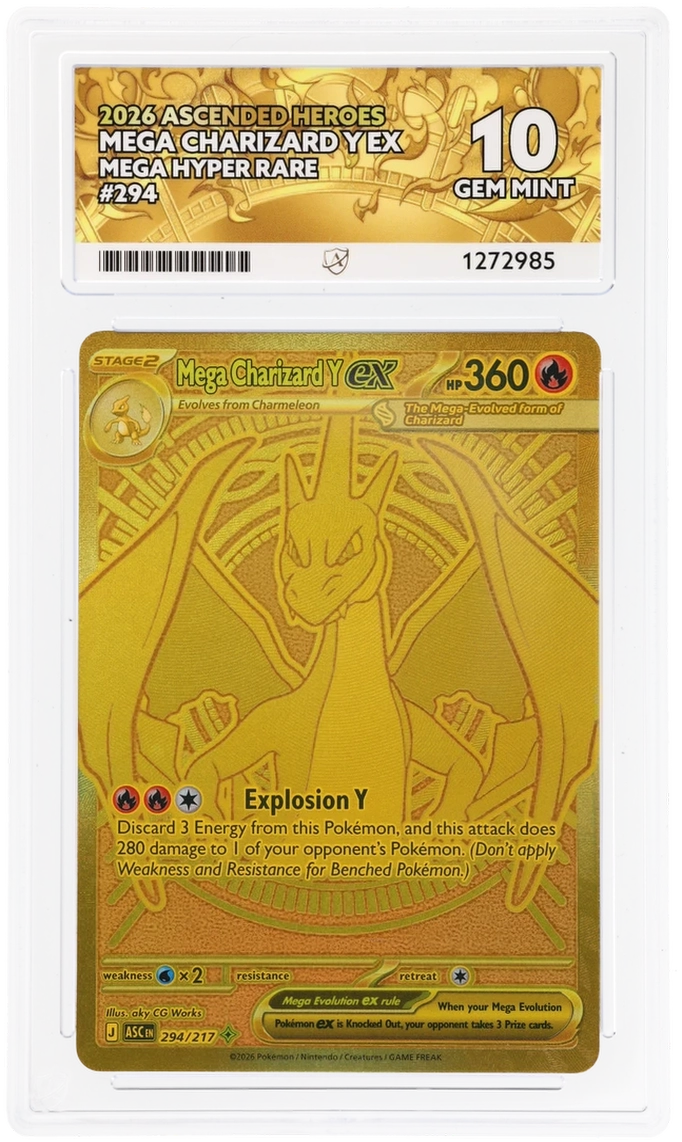 2026 Ascended Heroes – Mega Charizard Y ex #294 – Mega Hyper Rare – ACE 10 GEM MINT