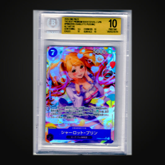 Charlotte Pudding Alt Art SR PRB02-010 Japanese — BGS 10 Pristine (One Piece The Best Premium Booster Vol.2)