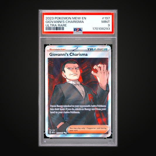 Giovanni's Charisma - 2023 Pokemon Mew EN #197/165 Ultra Rare - PSA 9 MINT