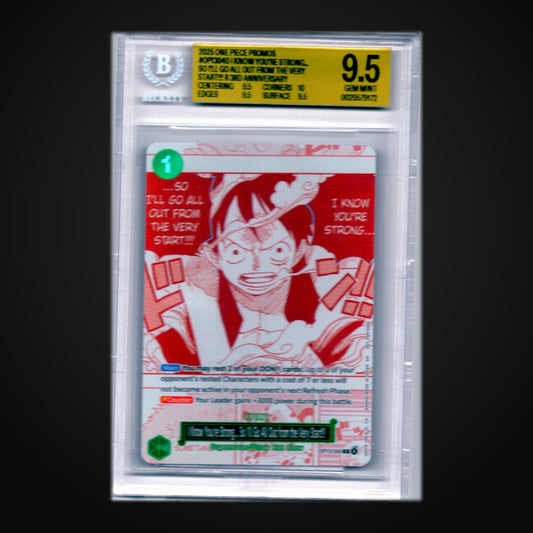 I Know You're Strong... So I'll Go All Out From the Very Start!! R OP13-040 Promo — BGS 9.5 Gem Mint (One Piece 3rd Anniversary)