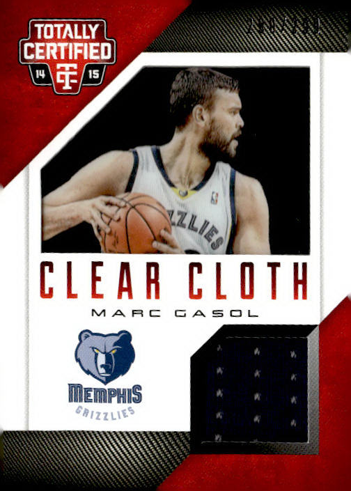 Marc Gasol 2014-15 Panini Totally Certified Clear Cloth #77 Memphis Grizzlies