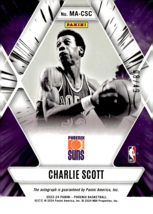 Charlie Scott 2023-24 Panini Phoenix Mythical Auto #MA-CSC Phoenix Suns /49