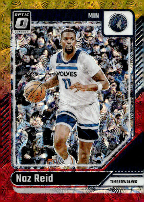 Naz Reid 2024-25 Panini Donruss Optic Basketball #20 Gold Prizm 52/99 - Minnesota Timberwolves