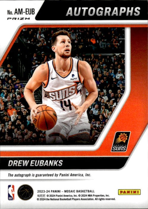 Drew Eubanks 2023-24 Panini Mosaic Autographs Prizm #AM-EUB Phoenix Suns